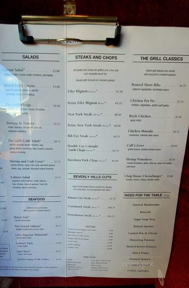 Grill On The Alley - Beverly Hills, CA menu_pic