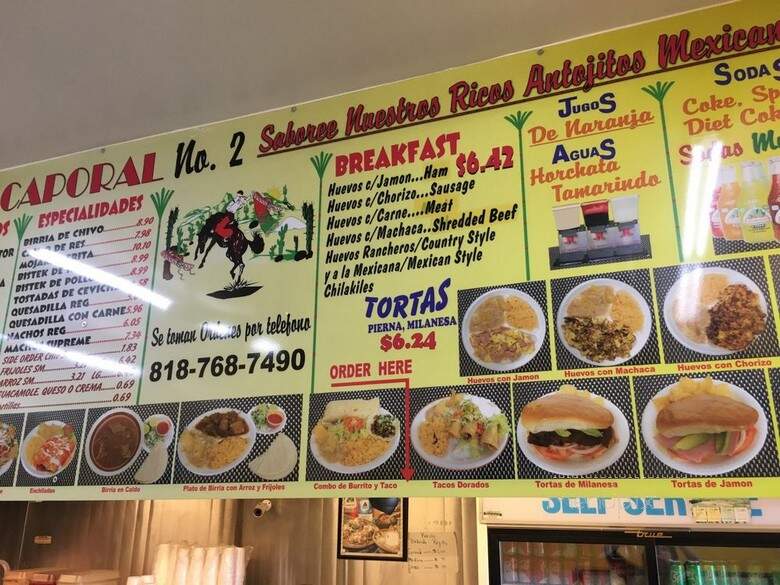 El Caporal - Sun Valley, CA menu_pic