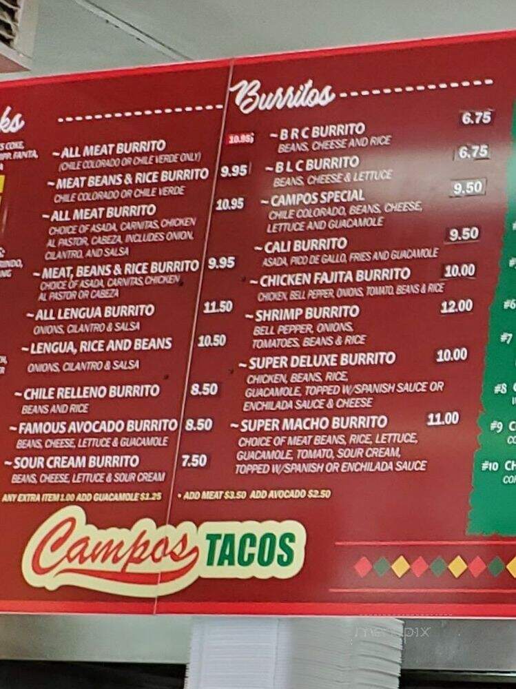 Campos - Los Angeles, CA menu_pic