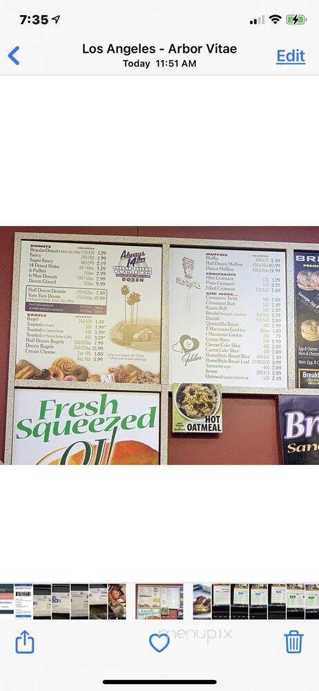 Yum Yum Donuts - Los Angeles, CA menu_pic