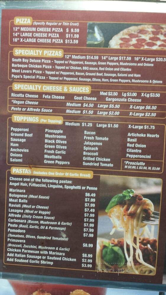 Papa Guido's Pizza - Redondo Beach, CA menu_pic