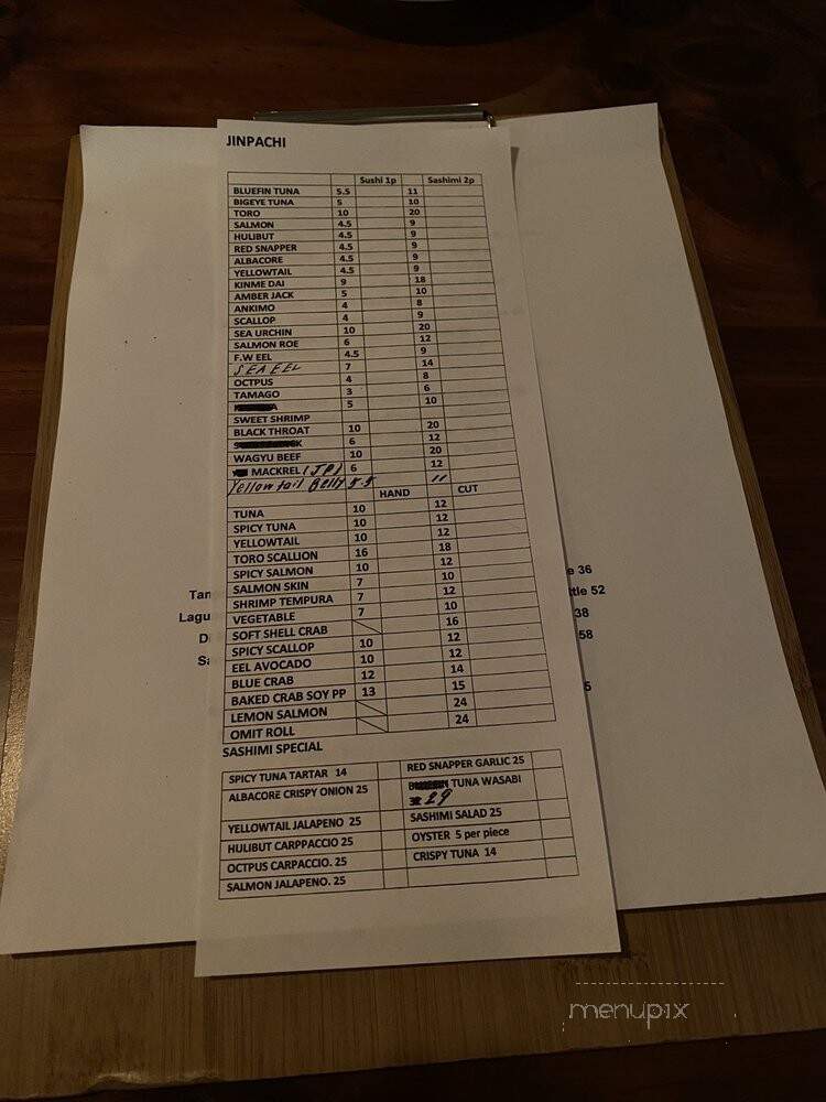 Jinpachi - West Hollywood, CA menu_pic