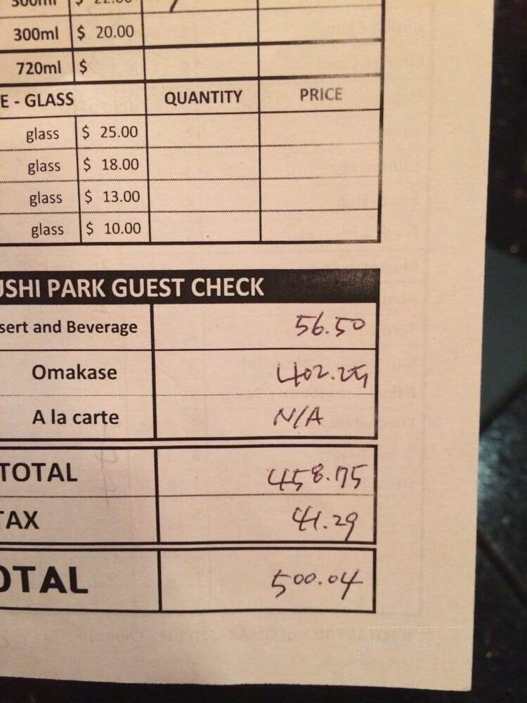 Sushi Park - West Hollywood, CA menu_pic