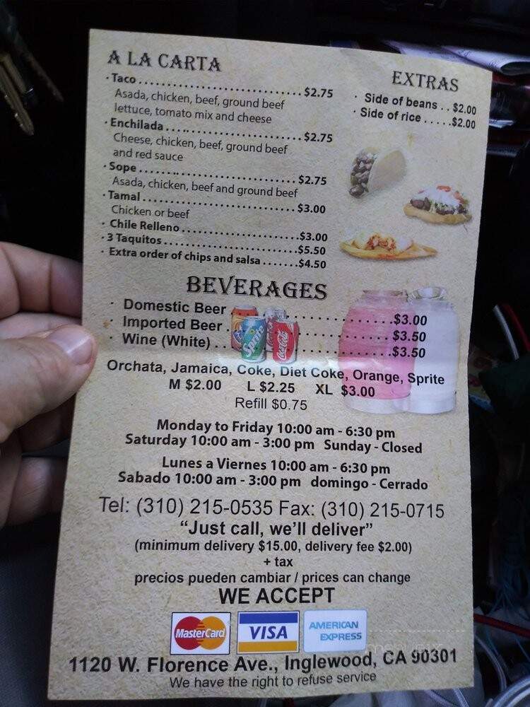 Los Taquitos - Inglewood, CA menu_pic