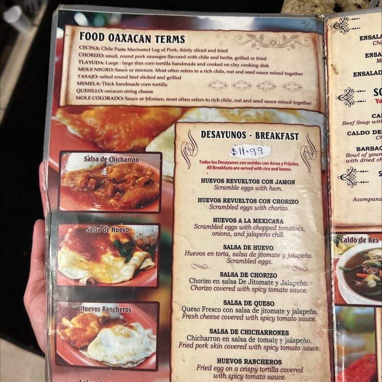 Rincon Oaxaqueno Restaurant - Los Angeles, CA menu_pic