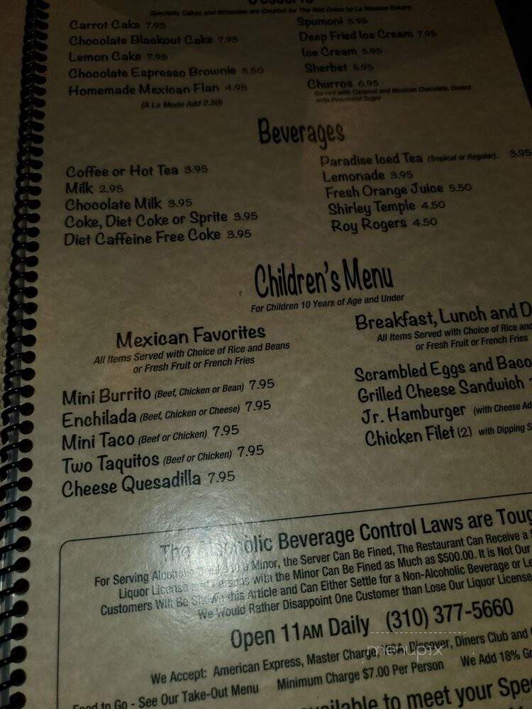Red Onion - Rolling Hills Estates, CA menu_pic