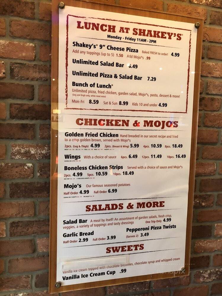 Shakey's Pizza - Torrance, CA menu_pic