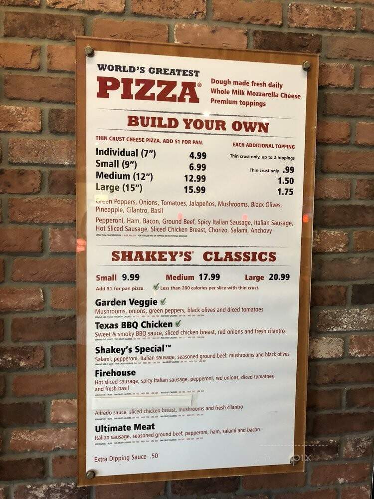 Shakey's Pizza - Torrance, CA menu_pic