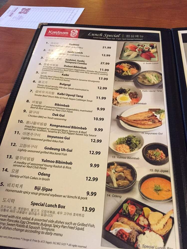 Kang Nam Restaurant - Los Angeles, CA menu_pic