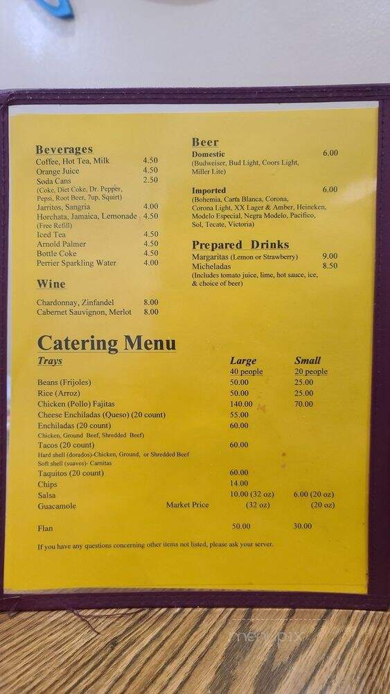 Zacatecas Restaurant - Hawthorne, CA menu_pic