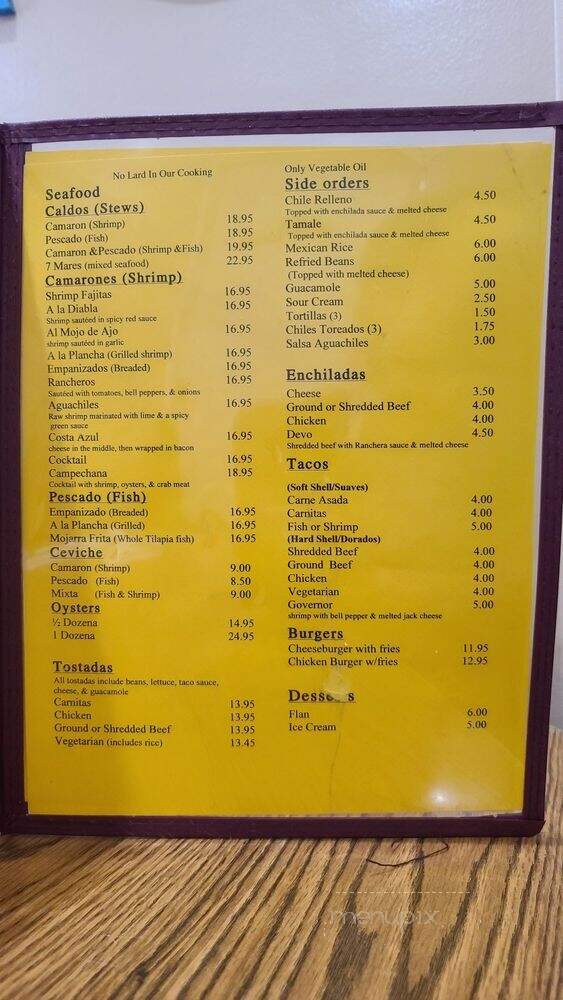 Zacatecas Restaurant - Hawthorne, CA menu_pic