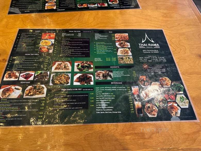 Thai Rama Restaurant - Torrance, CA menu_pic