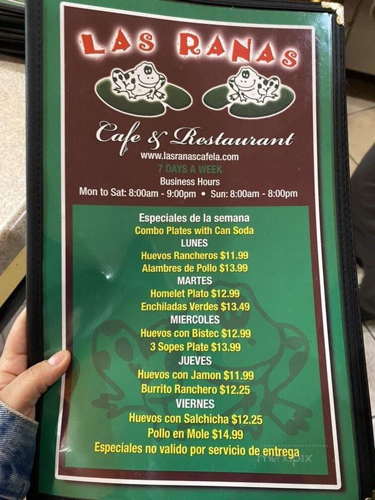 Las Ranas Cafe Restaurant - Los Angeles, CA menu_pic