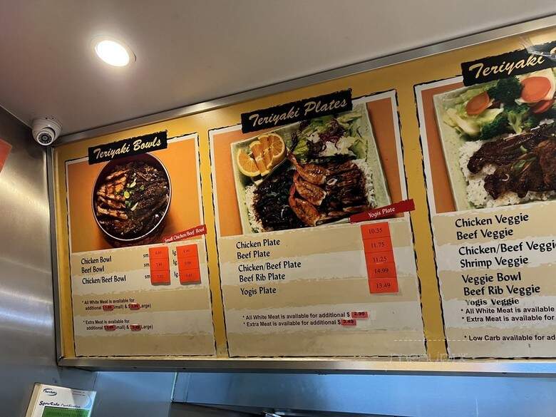 Yogi's Teriyaki - Torrance, CA menu_pic