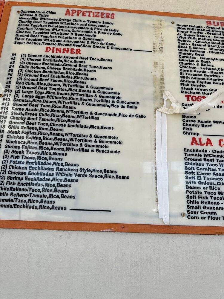 El Tarasco - Inglewood, CA menu_pic