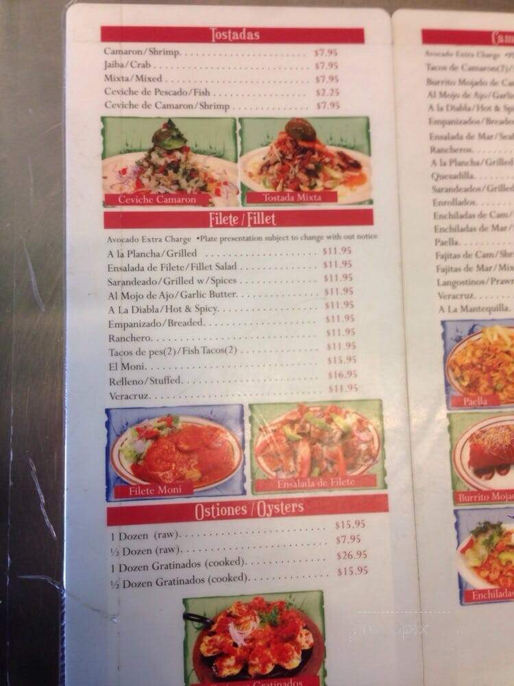 Mariscos Moni - Inglewood, CA menu_pic