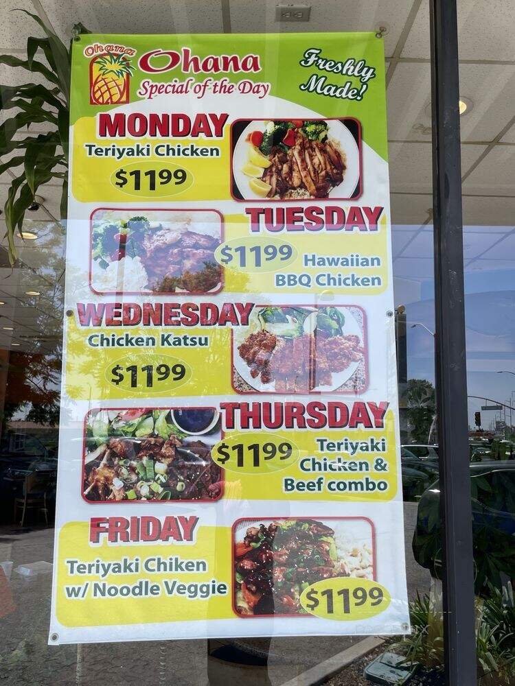 Ohana Hawaiian BBQ - Lawndale, CA menu_pic