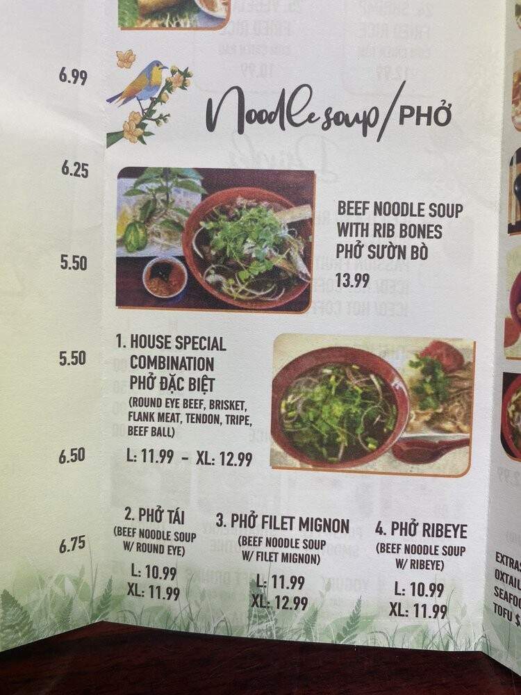 Viena Pho Restaurant - Lawndale, CA menu_pic