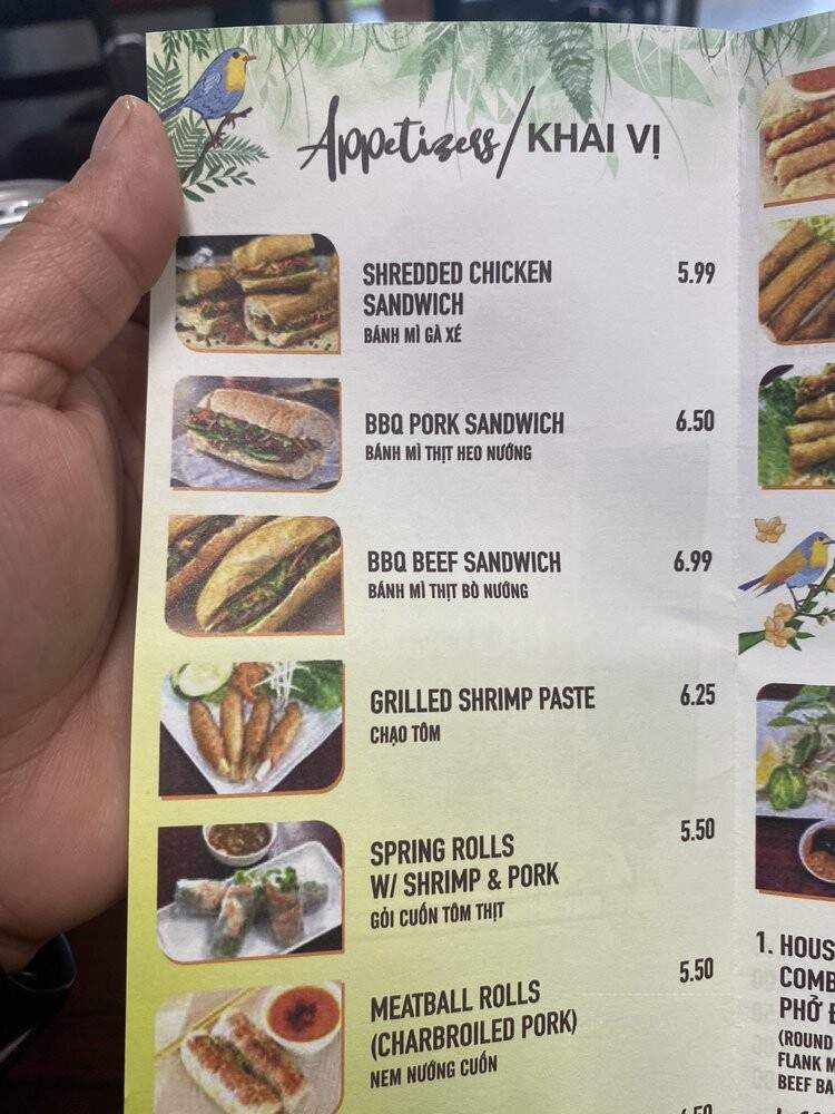 Viena Pho Restaurant - Lawndale, CA menu_pic