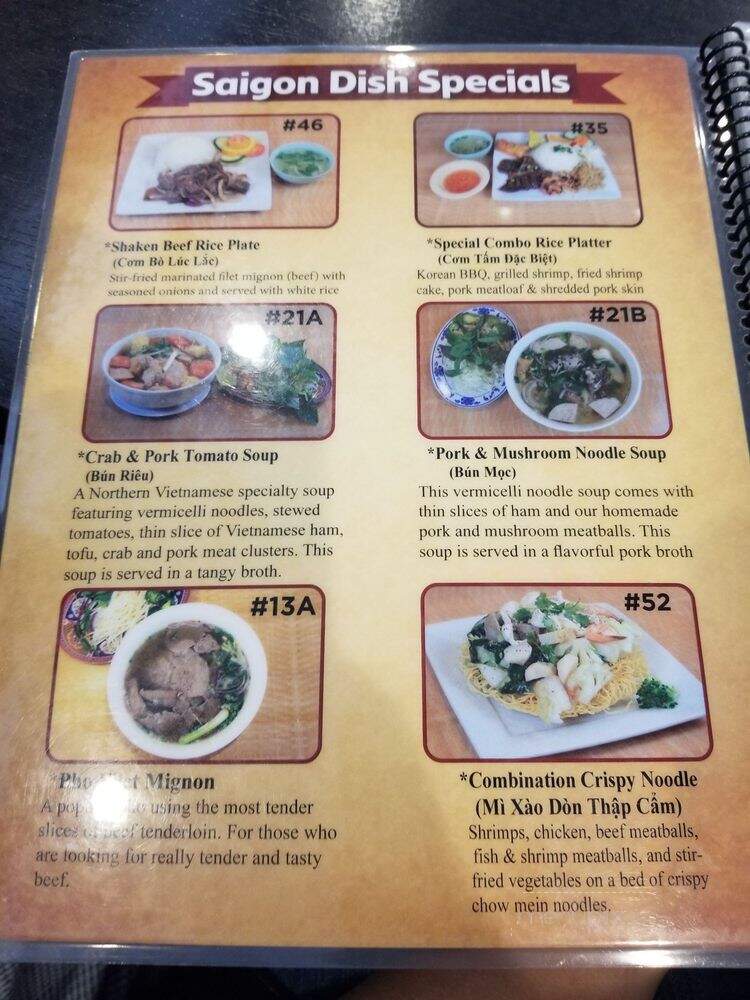 Saigon Dish - Lawndale, CA menu_pic
