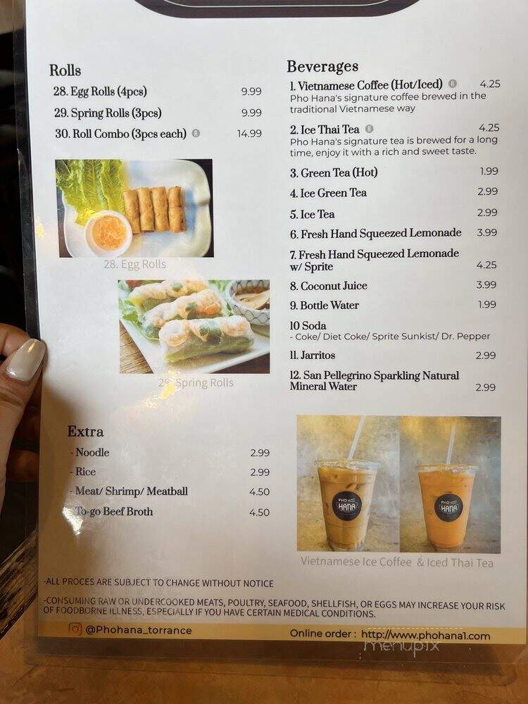 Hana Restaurant - Torrance, CA menu_pic