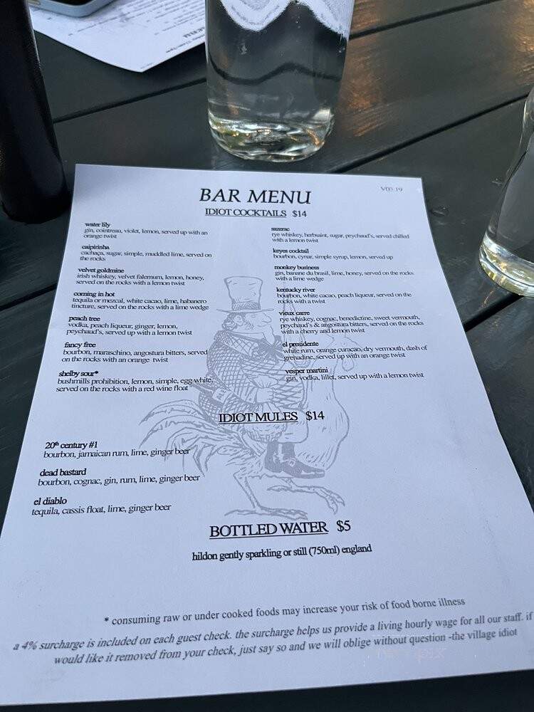 Village Idiot - West Hollywood, CA menu_pic