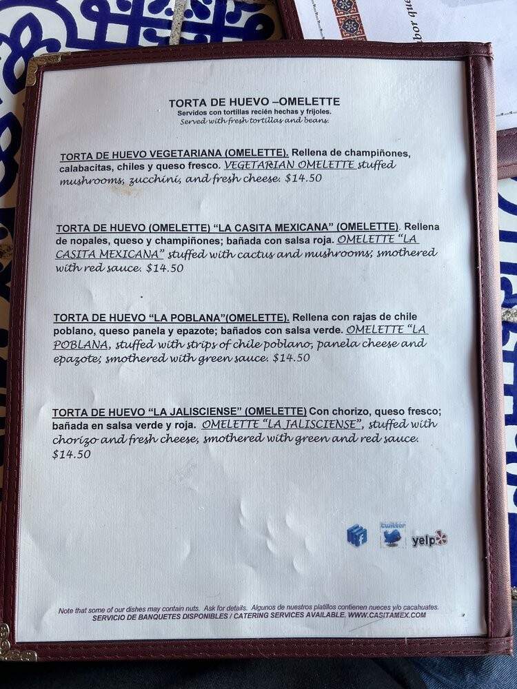 La Casita Mexicana - Bell, CA menu_pic