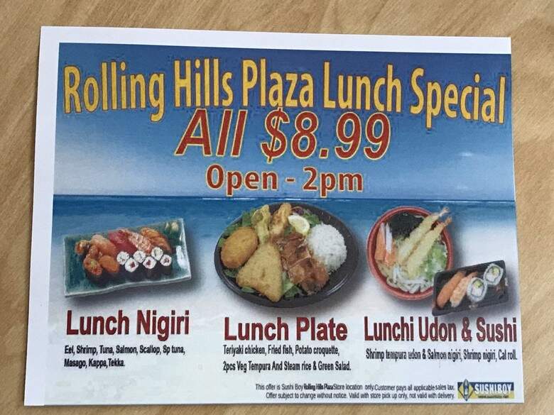 Sushi Boy - Torrance, CA menu_pic