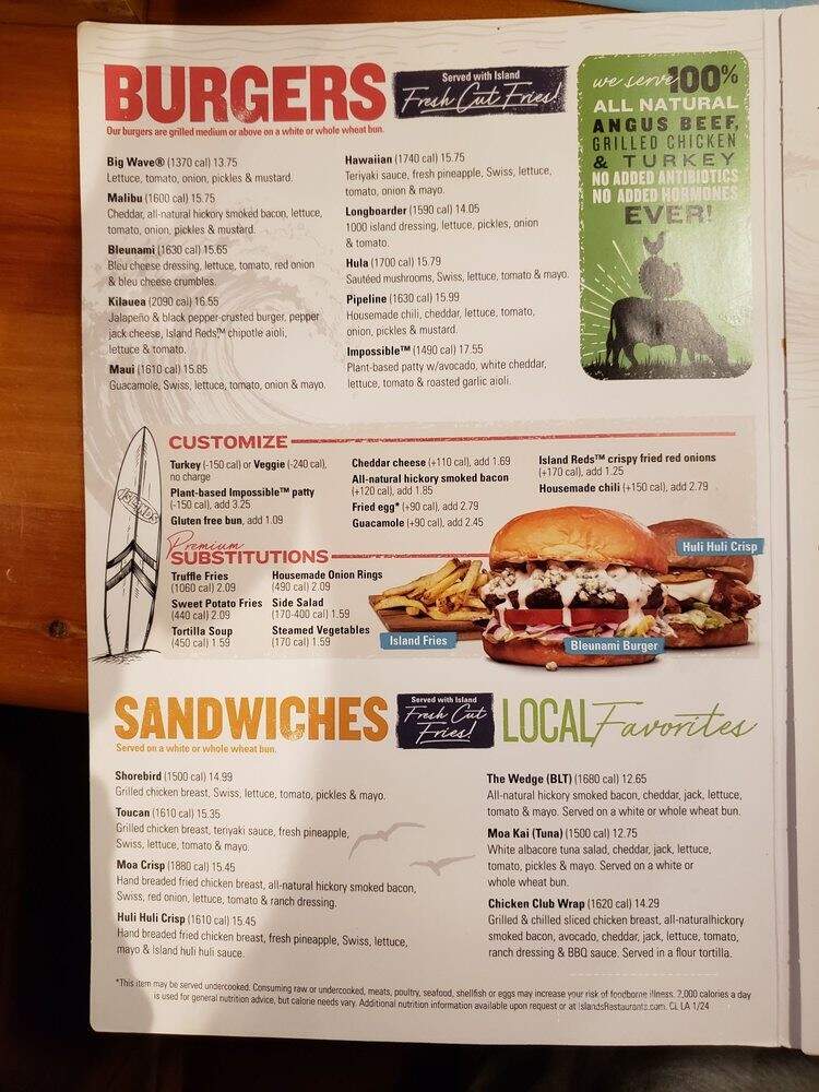 Islands Restaurant - Torrance, CA menu_pic