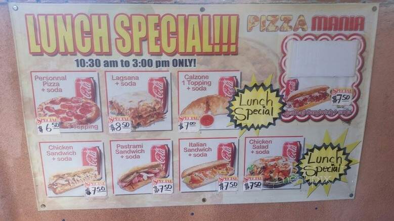 Pizzamania - Los Angeles, CA menu_pic