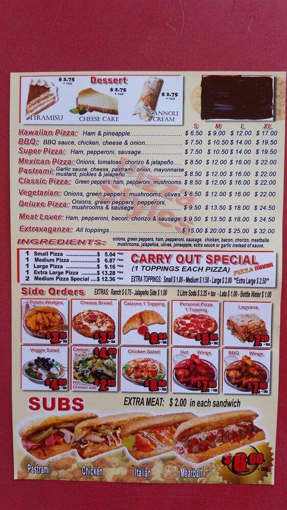 Pizzamania - Los Angeles, CA menu_pic