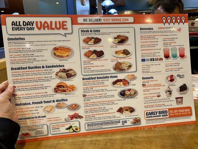 Norm's Restaurant - Lomita, CA menu_pic