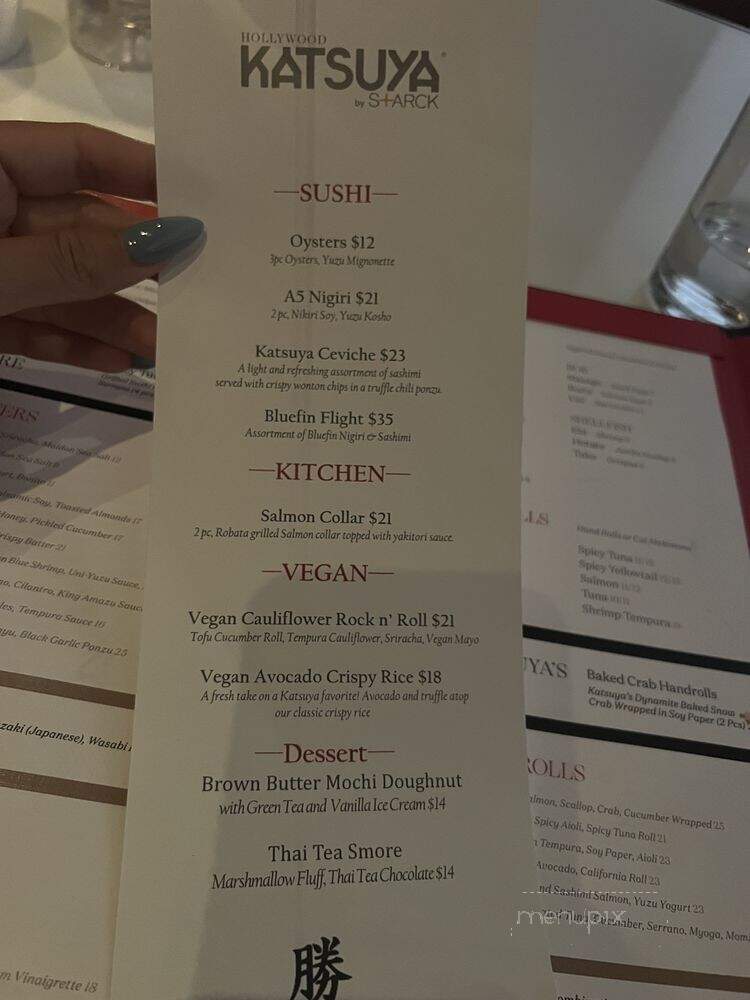 Katsuya - Los Angeles, CA menu_pic