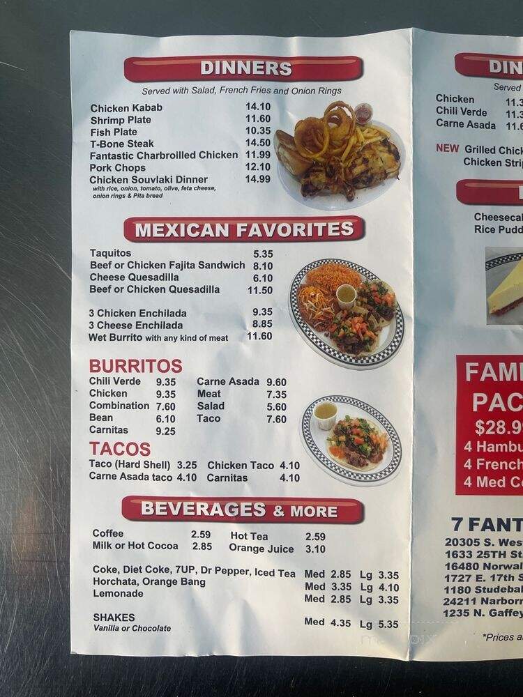 Fantastic Cafe - San Pedro, CA menu_pic