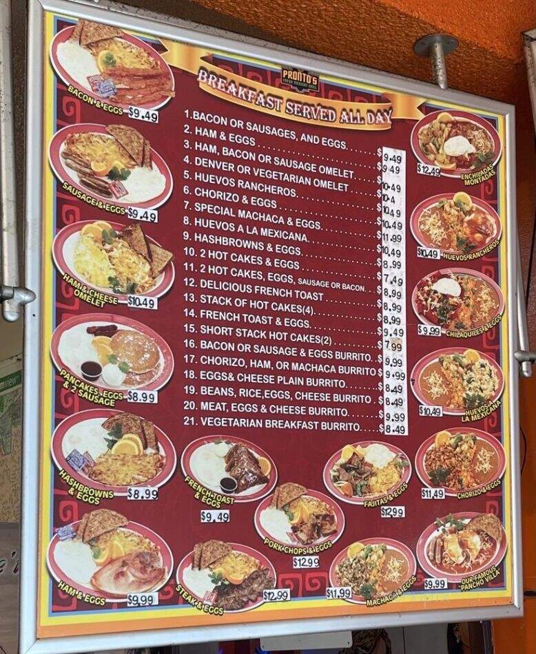 Prontos Mexican Grill - San Pedro, CA menu_pic