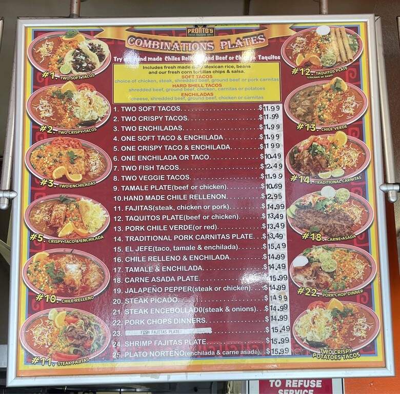 Prontos Mexican Grill - San Pedro, CA menu_pic