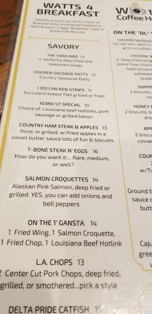 Watts Coffee House - Los Angeles, CA menu_pic