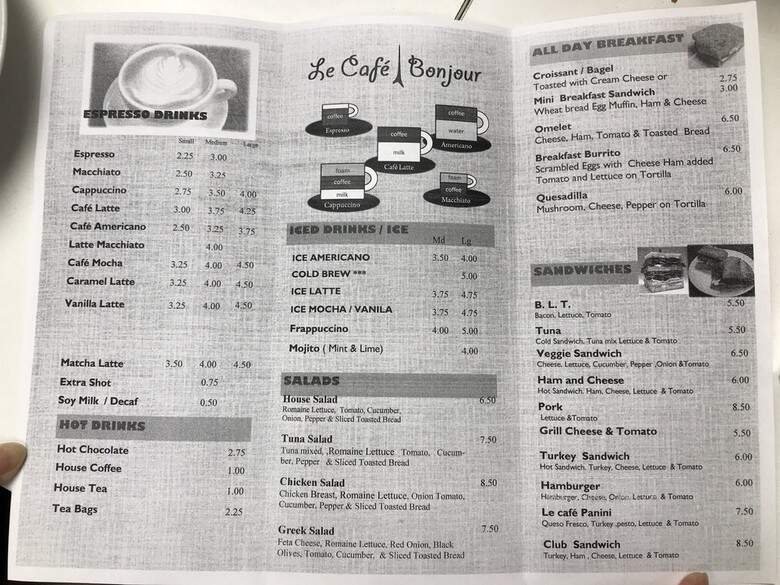 Le Cafe Bonjour - Los Angeles, CA menu_pic