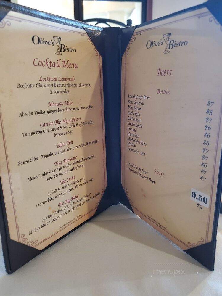 Olives Bistro - Burbank, CA menu_pic