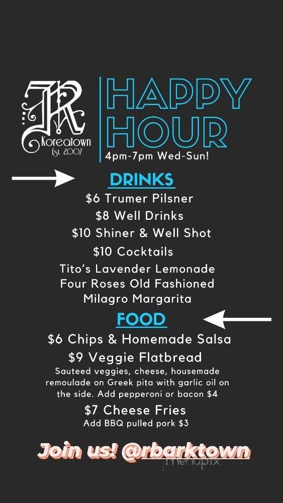 R Bar In Care Of Adrenaline - Los Angeles, CA menu_pic