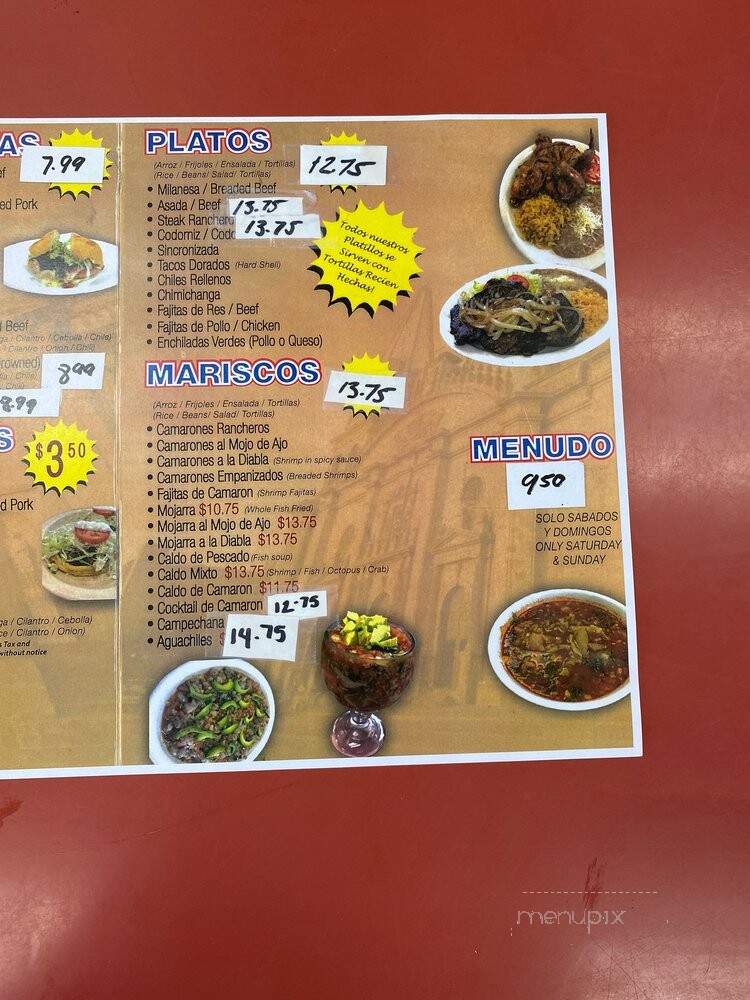 La Perla - Gardena, CA menu_pic