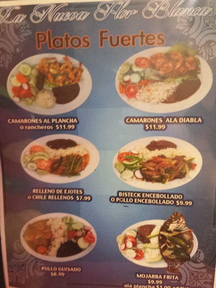 La Flor Blanca Restaurant - Los Angeles, CA menu_pic