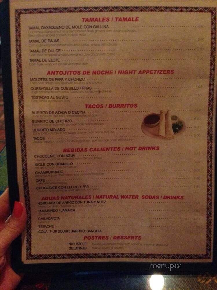 La Morenita Oaxaquena Restaurant - Los Angeles, CA menu_pic
