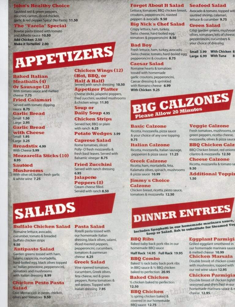 Big Nick's Pizza - San Pedro, CA menu_pic