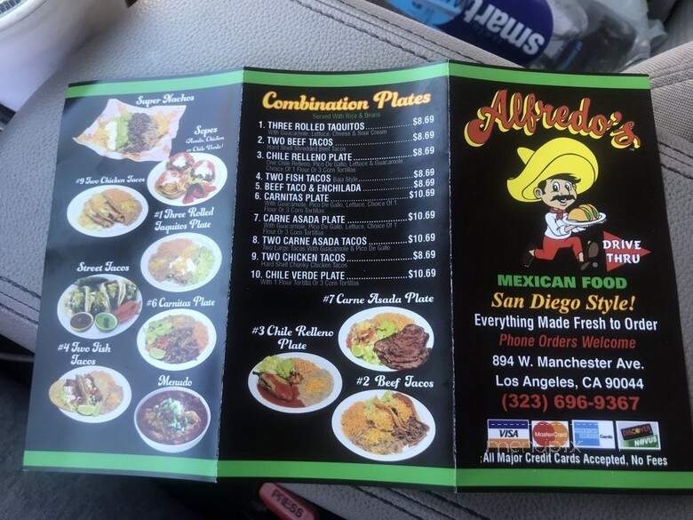 Alfredo's Mexican Food - Los Angeles, CA menu_pic