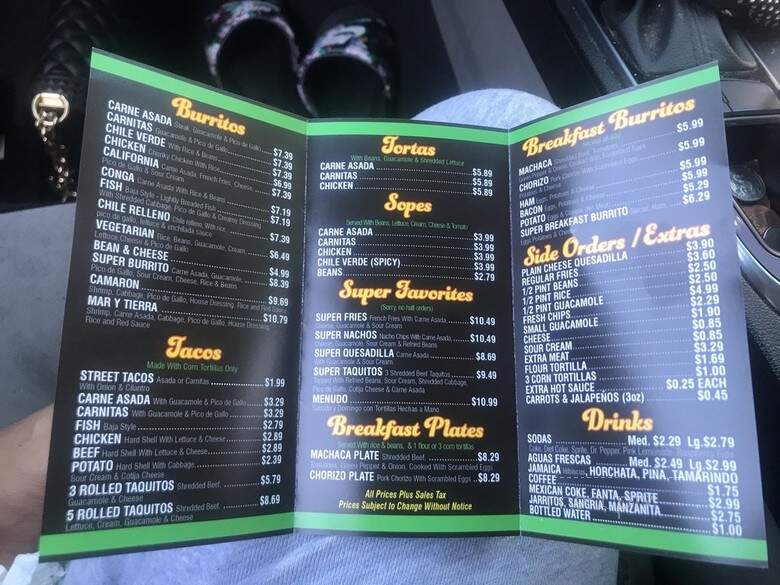 Alfredo's Mexican Food - Los Angeles, CA menu_pic