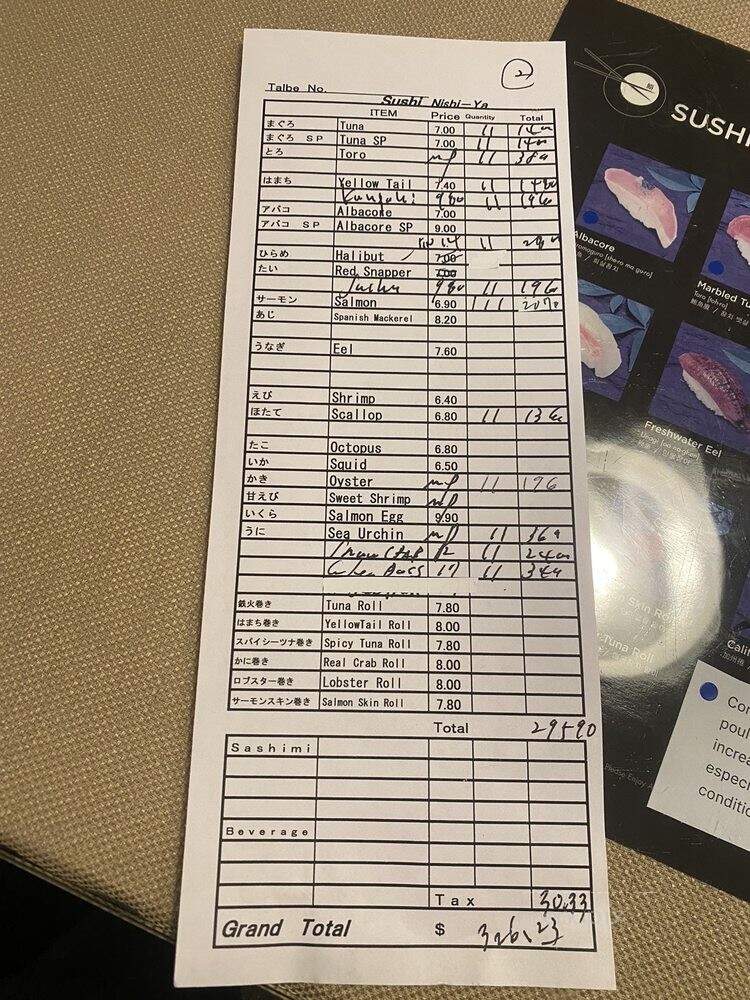 Nishi-Ya - Burbank, CA menu_pic