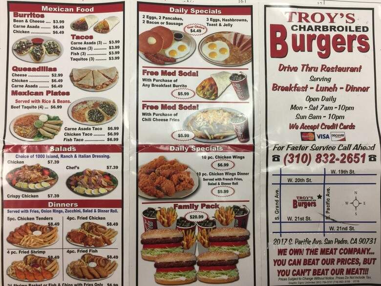 Troy's Burgers - San Pedro, CA menu_pic