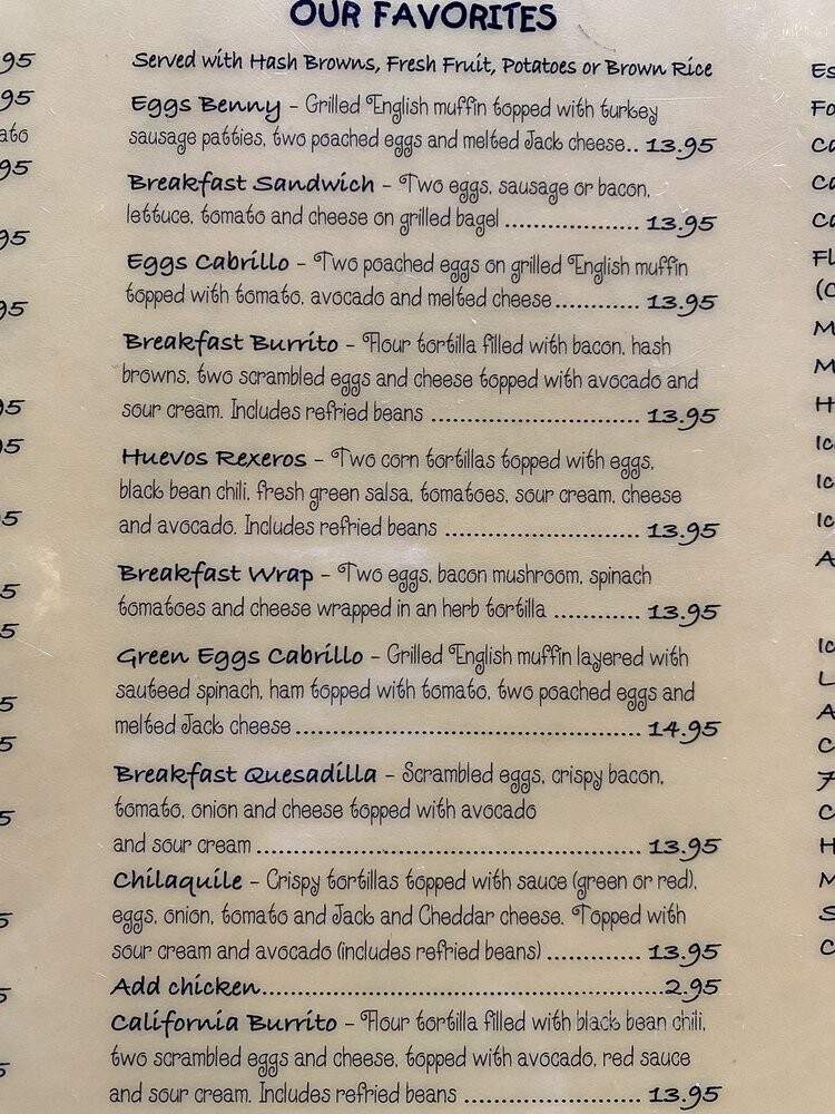 Rex's Cafe - San Pedro, CA menu_pic