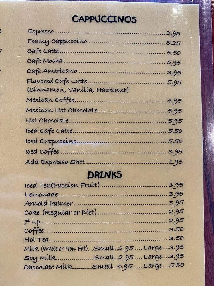 Rex's Cafe - San Pedro, CA menu_pic